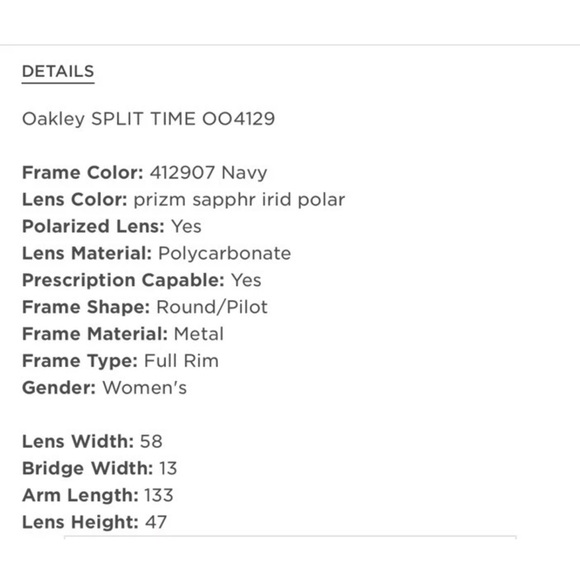 Oakley Split Time Mens Polarized
Aviator Sunglasses 004129  58,13|133 - Picture 12 of 16